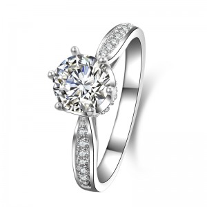 Classic Claw Sterling Silver Engagement Ring
