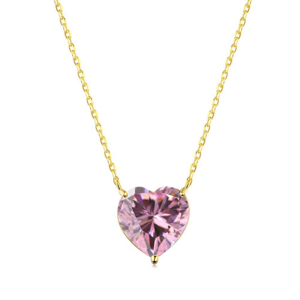 Diamond Pink Gold Heart Necklace