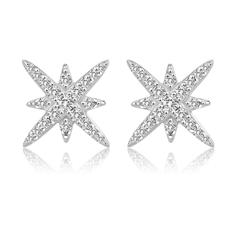 Discount Cute Dainty Jewelry Supplier –  Sterling Silver Christmas Stars Earrings  – Shangjie Jewelry