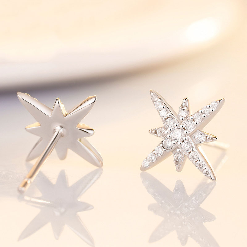 Sterling Silver Christmas Stars Earrings