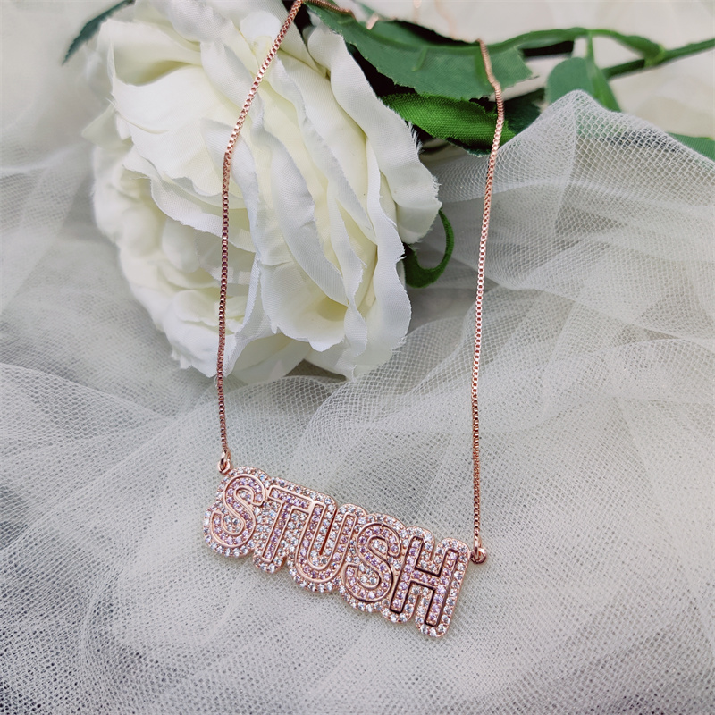 Wholesale Design Necklace Supplier –  Bubble Name Custom Necklace Personalized Jewelry  – Shangjie Jewelry detail pictures