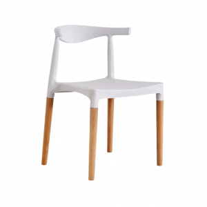 Colored Cheap Chairs Plastic Restaurant Dining Chair With Wooden Legs