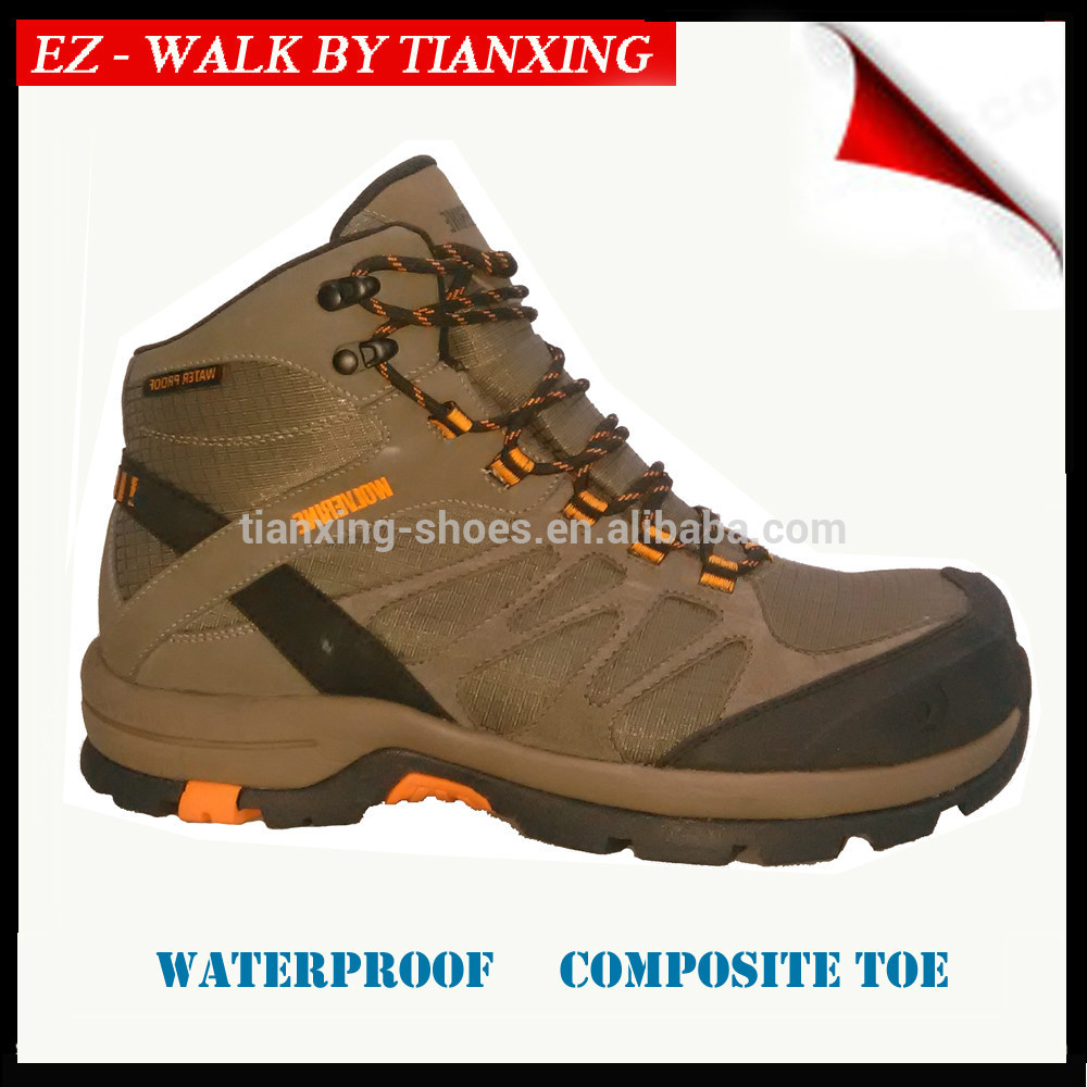 Fashion hiker style waterproof safety shoes with composite toe