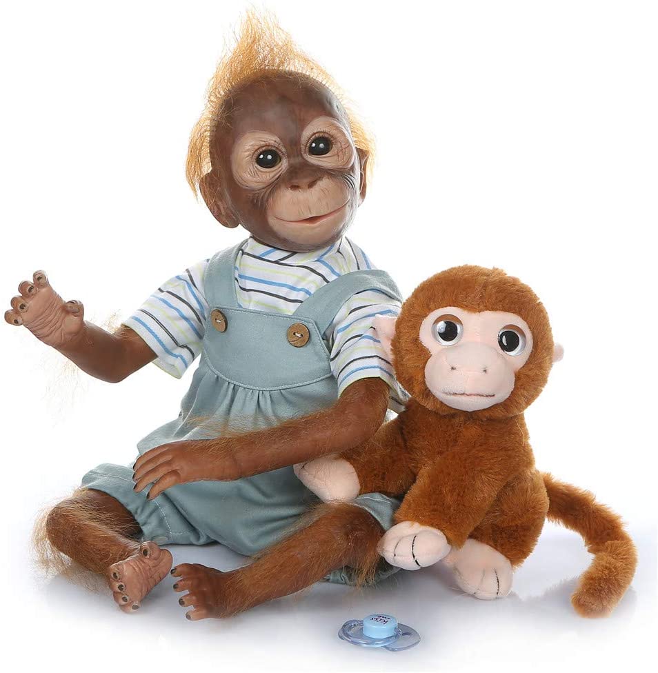 ZIYIUI 52cm Handmade Newborn Baby Monkey Lifelike Reborn Baby Monkey Dolls Kids Toys