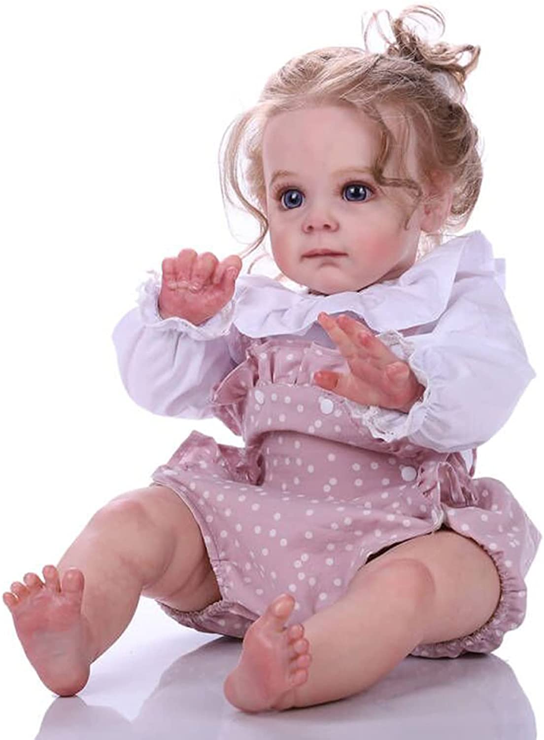 ZIYIUI Reborn Doll Baby Girl 24 Inch 60 cm Soft Silicone Vinyl Real Life Baby Dolls Newborn Girl Toy Doll That Look Real Handmade Child’s Vinyl Dolls Birthday Xmas Gift