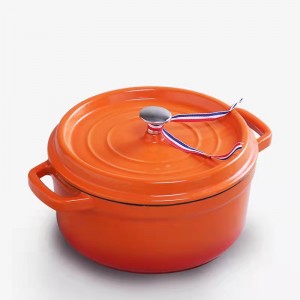 Cast Iron Orange Enamel Pot