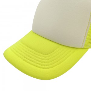 China factory custom fluorescent colours Foam mesh trucker cap hat RD-2001