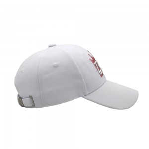 White color Custom embroidery 6 panel Acrylic adult Sports Baseball Cap hat