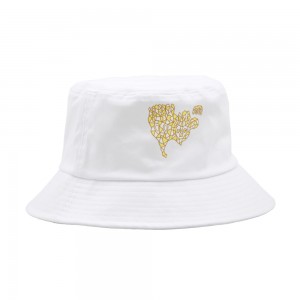 China Wholesale Winter Bucket Hat Factory -  RD-858 OEM ODM custom printing logo white 100% cotton fisherman bucket hat  – Rongdong