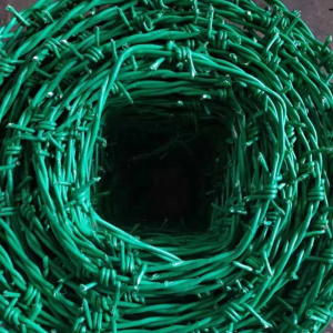 green colour PVC Coated Barbed Iron Wire