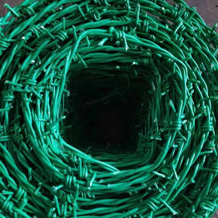 Wholesale Concrete Nails Pricelist - green colour PVC Coated Barbed Iron Wire – Sunshine