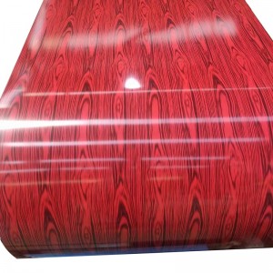 red color wood grain design  steel coil for construction