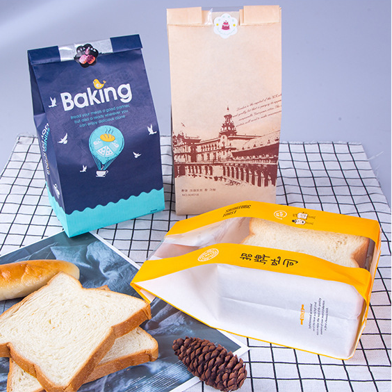 Spot French window bread bag Toast bag Baking bag Kraft paper bread bag custom Featured Image