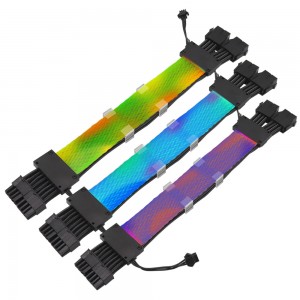 8Pin (6+2)*2 RGB Cable Neon GPU Line 5V Can For 3Pin 8Pin*2 Graphics Card Extension Cable