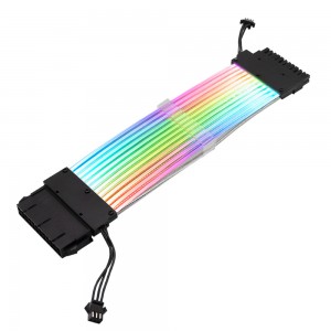 New RGB Dual Head Light 24-pin header extension cable for 24-pin 3-pin motherboard extension cable