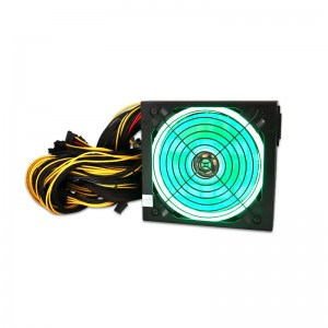 New RGB Fan 2000W Mining Cryptocurrency Bitcoin Switching Power Supply Suitable for GPU Miner