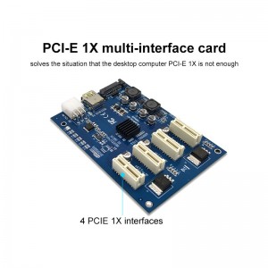PCIe 1 to 4 PCI Express 1X Slots Riser Card