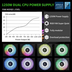 T.F.SKYWINDINTL 1250W ATX 5.0 PCIE 3.0 Computer Power Supply