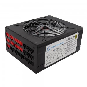 24 Pin Miner/PC GPU ATX Fully Modular 2400W Power Supply CPU Mining Server and Computer Designed for US Voltage 110V