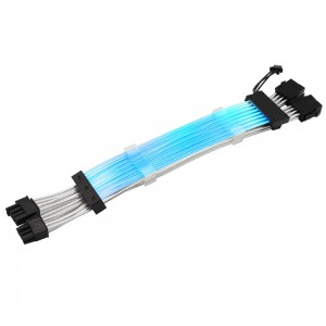 High quality single head lamp (6+2) Dual 8-pin RGB mesh extension cable for 3-Pin 8-Pin PC case power graphics card extension cable