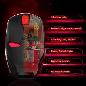 Wireless Iron Man Mouse Computer Button Silent Click 800/1200/1600/2400DPI Adjustable USB Optical Computer Mouse