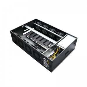 8 Fans GPU Mining Rig 8 Card Slots 65mm Spacing With 2500W Power Supply