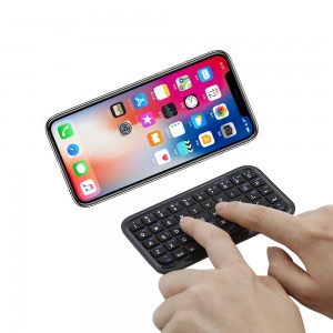 Bluetooth Wireless Mini Keyboard Slim Black Computer Portable Small Hand Keyboard for iPhone Android Smartphone Tablet PC