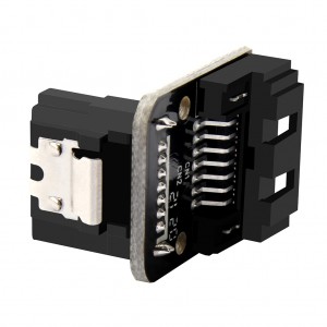 Down Angle SATA 7 Pin Male to Female Converter for Motherboard Desktops Computer SSD HDD