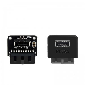 USB3.0 19P/20P to Type-C 90 Degree Adapter PH73A PH73B Adapter Mainboard for Desktops PC Supply