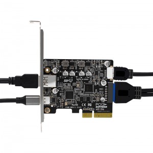 PCIe3.0 to USB3.2 Type-C 10G Front Type-E 19pin 20pin Full-interface Expansion Card
