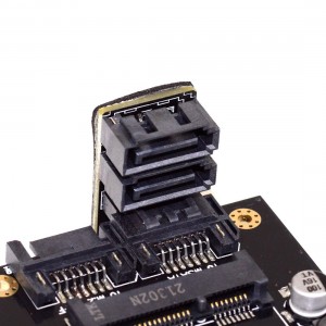 Desktop motherboard with SATA 7PIN double adapter sata 6G angle 180 degree turn connector
