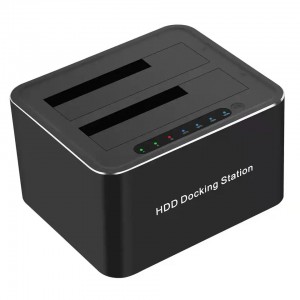 USB 3.0 dviejų įlankų SATA HDD prijungimo stotis, skirta 2,5/3,5 colio standžiajam diskui, neprisijungus klonuoti UASP