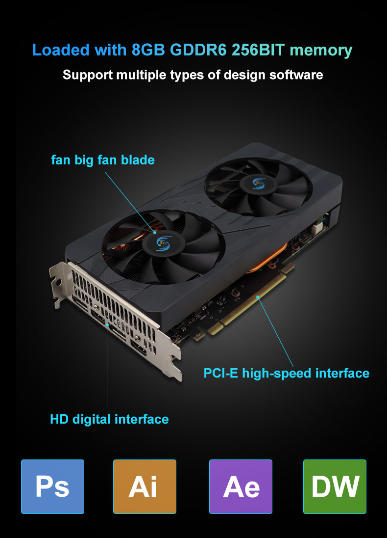 T.T.SKYWINDINL RTX 3070 8GB 256Bit DDR6 Non LHR is perfectly compatible with mining games
