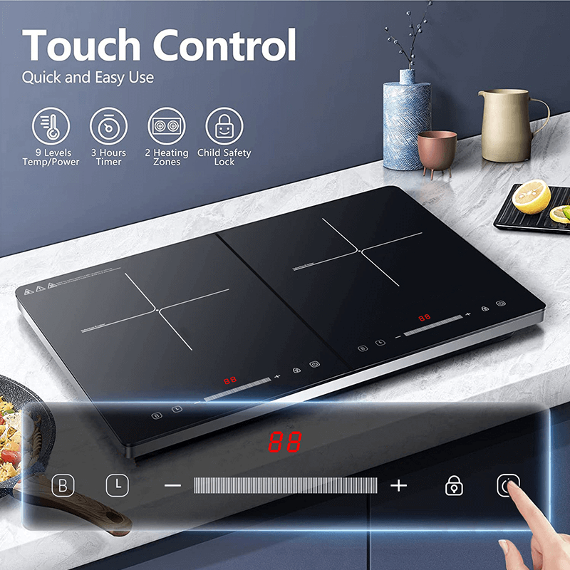 2023 Hot Plate Fast Heating Portable Dual Induction Electric Stove Two  Burner Electric Cooktop - China Electric Hot Plate and Electric Stove price