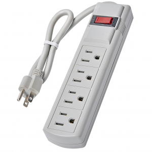 ETL US Classical Fire Resistance Short Simple Home Power Strip With 4 Outlets Individual Switches