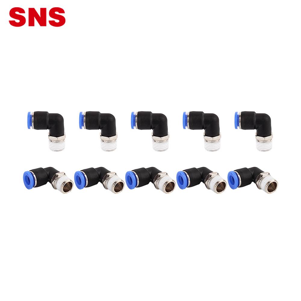 China Wholesale Hand Valve Quotes - SNS SPL-G Series pneumatic one touch L type 90 degree male elbow G thread air tube plastic quick fitting with seal ring – SNS