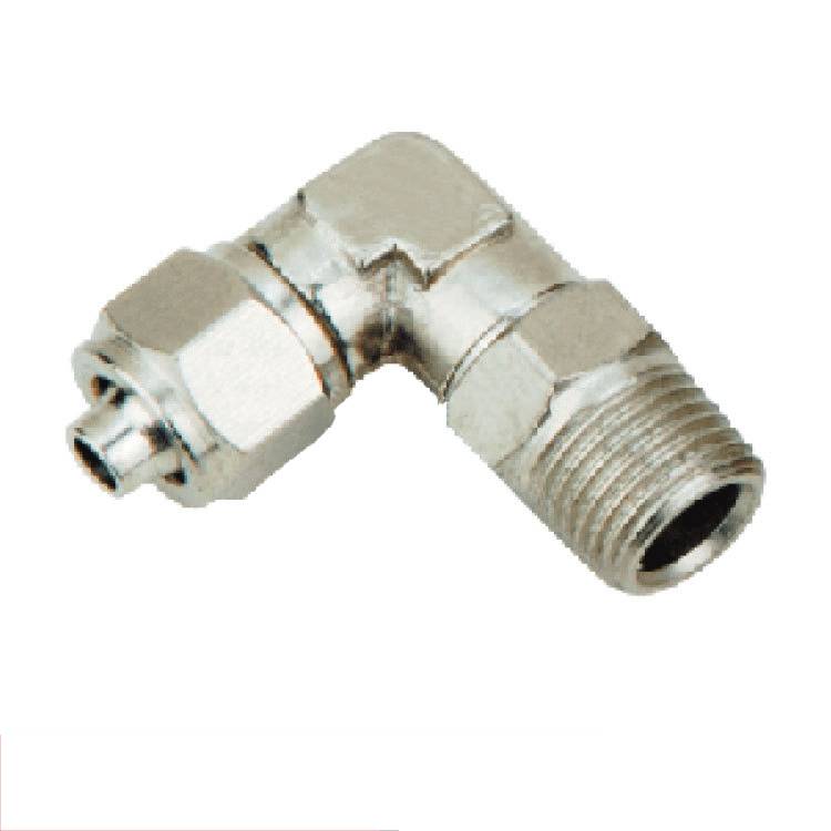 SNS KLL series KLL6-02 brass fast twist bent connector male thread angle elbow fitting