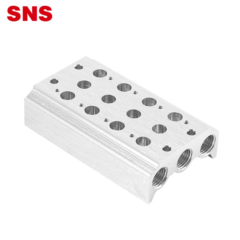 China Wholesale Pressure Regulator And Filter Quotes - SNS 4V/4A Series Pneumatic Parts Aluminum Alloy Air Solenoid Valve Base Manifold – SNS