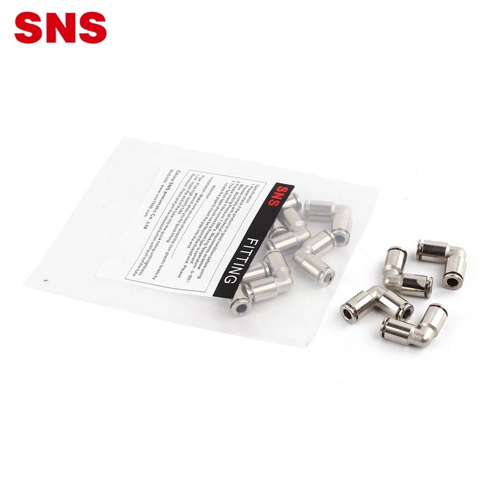 China China Wholesale Push To Connect Fitting Manufacturers - SNS JPV  Series push to quick connect L type pneumatic tube hose connector  nickel-plated brass union elbow air fitting – SNS Manufacturer and