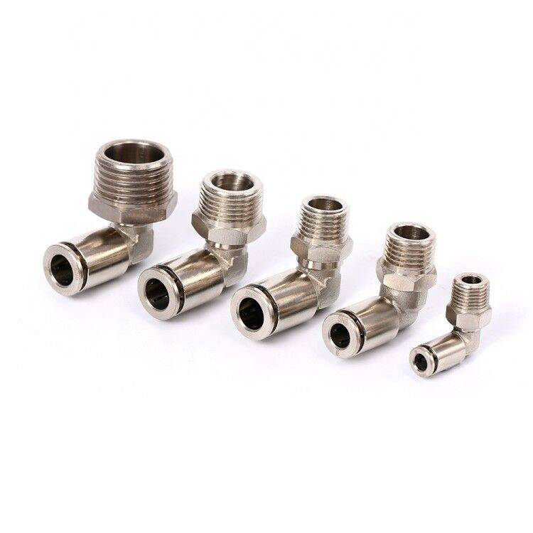 China Wholesale Union Straight Fitting Factory - SNS JPL Series quick connect L type 90 degree male thread elbow air tube connector nickel-plated brass pneumatic fitting – SNS