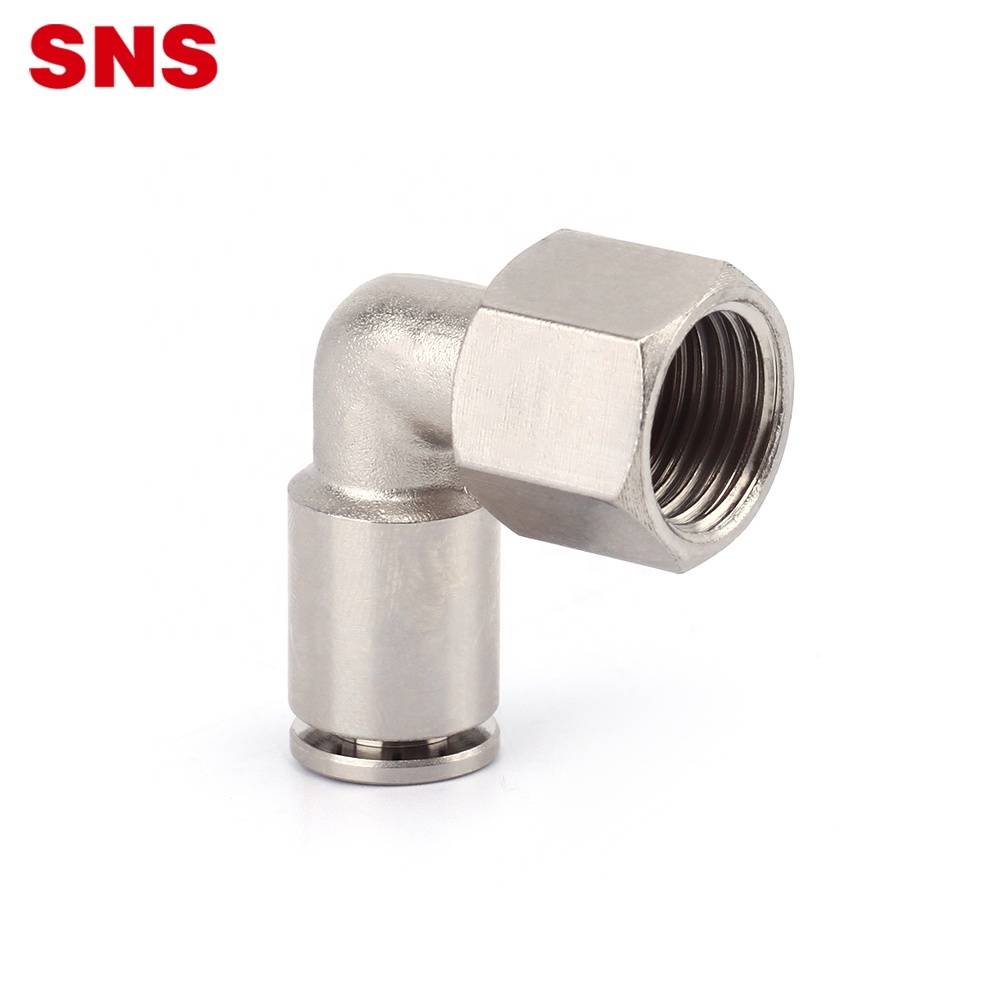 China Wholesale Nickel Plated Brass Fitting Pricelist - SNS JPLF Series L type 90 degree female G/NPT thread elbow air hose quick connector nickel-plated brass metal pneumatic fitting – SNS