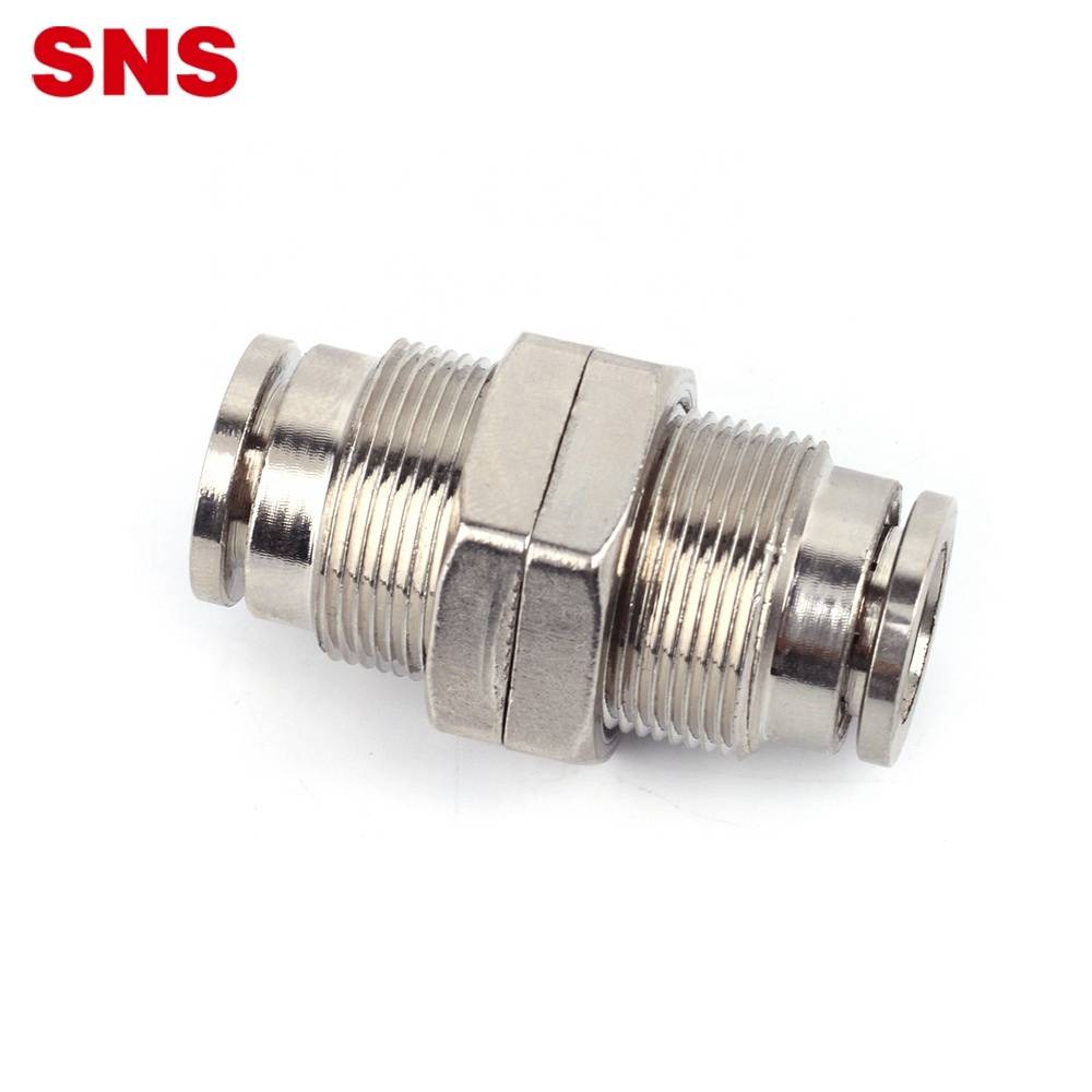 China Wholesale Mechanical Valve Quotes - SNS JPM Series push to connect air hose tube quick connector union straight nickel-plated brass pneumatic bulkhead fitting – SNS