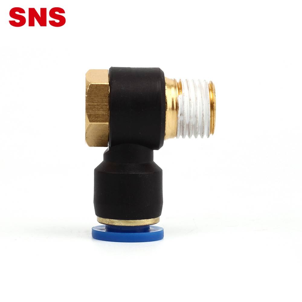 China Wholesale Valve Base Factory - SNS SPH Series pneumatic one touch plastic swing elbow air hose pu tube connector Hexagon universal male thread elbow fitting – SNS