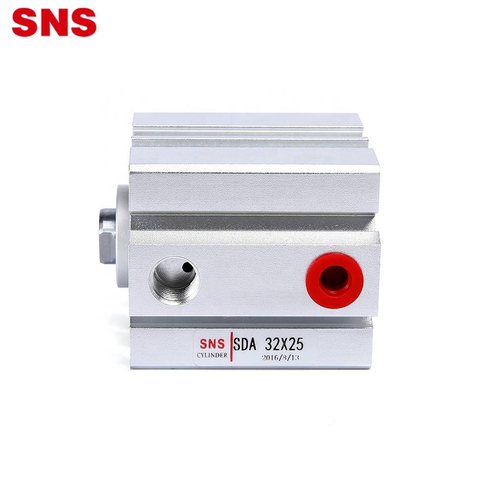 SNS SDA Series aluminum alloy double/single acting thin type pneumatic standard compact air cylinder