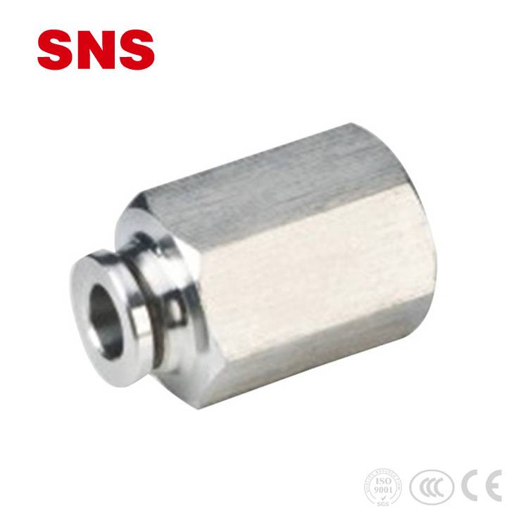 China Wholesale Push Fitting Pricelist - SNS BKC-PCF Series adjustable stainless steel pneumatic customized air female straight fitting – SNS