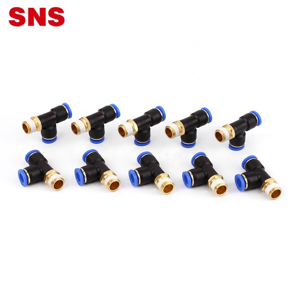 China Wholesale Angle Valve Factories - SNS SPD Series pneumatic one touch T type 3 way joint male run tee plastic quick fitting air hose tube connector – SNS
