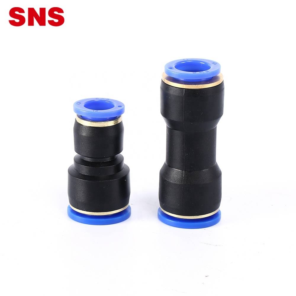 SNS SPG Series one touch push to connect plastic reducer connector pneumatic straight reducing quick fitting for air hose tube