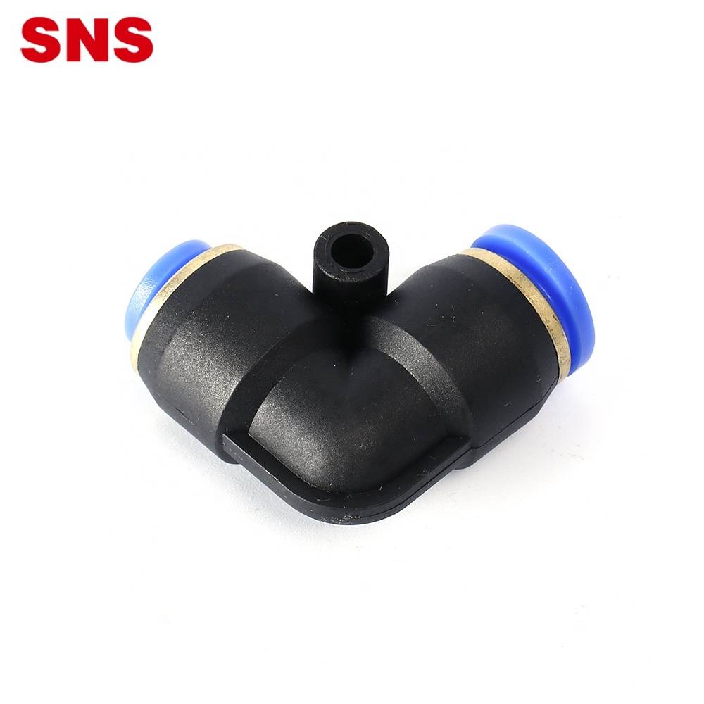 SNS SPVN Series one touch push to connect 90 degree L type plastic air hose pu tube connector reducing elbow pneumatic fitting