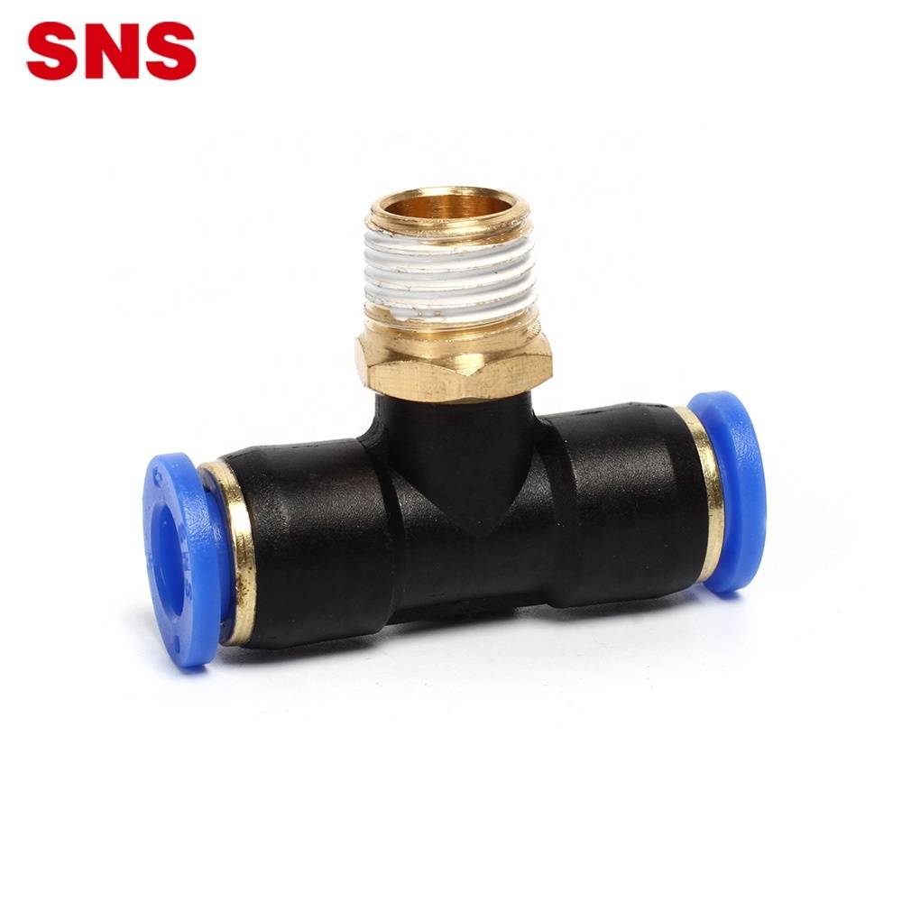 China Wholesale One Way Valve Factories - SNS SPB Series pneumatic one touch T type fitting three way joint male branch tee plastic quick fitting air hose tube connector – SNS
