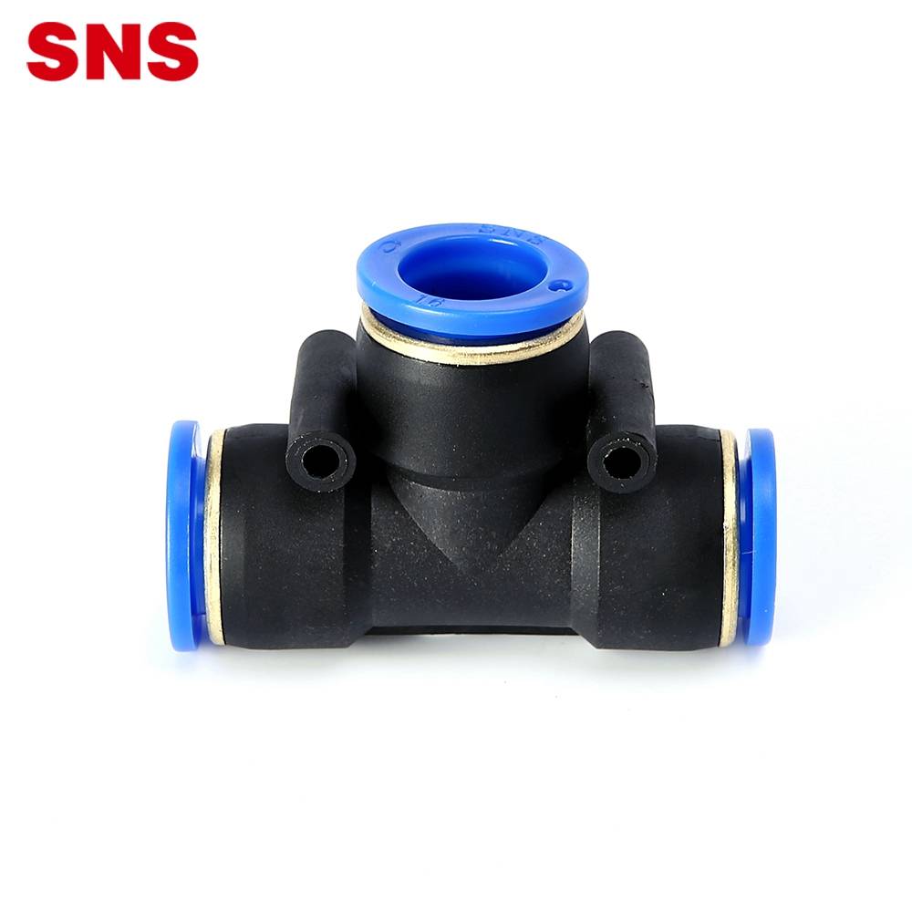 China Wholesale Ball Valve Factory - SNS SPE Series pneumatic push to connect 3 way equal union tee type T joint plastic pipe quick fitting air tube connector – SNS
